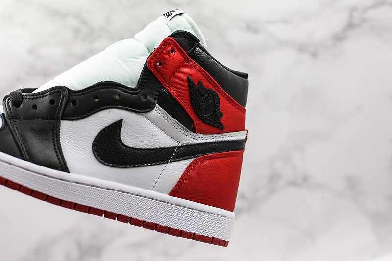 Nike Air Jordan 1 Retro High Satin Black Toe Sneakers