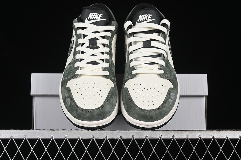 Nike Air Jordan 1 Low Black Myth Game White Green Sneakers