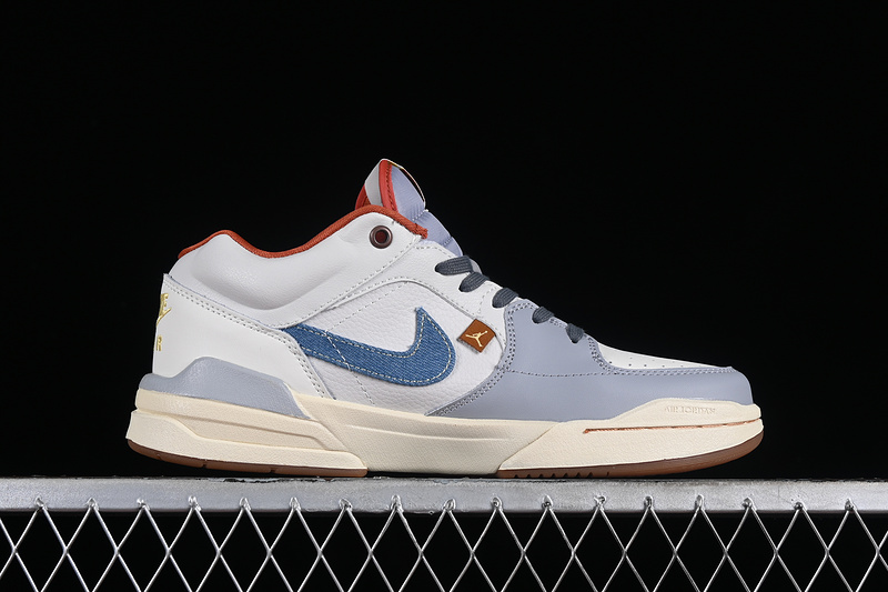 Nike Air Jordan Stadium 90 Brown Sole Grey Blue White Sneakers