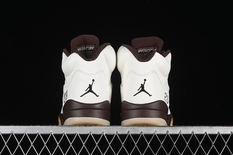 Nike Air Jordan 5 Retro Earth Metallic Gold White Brown Sneakers