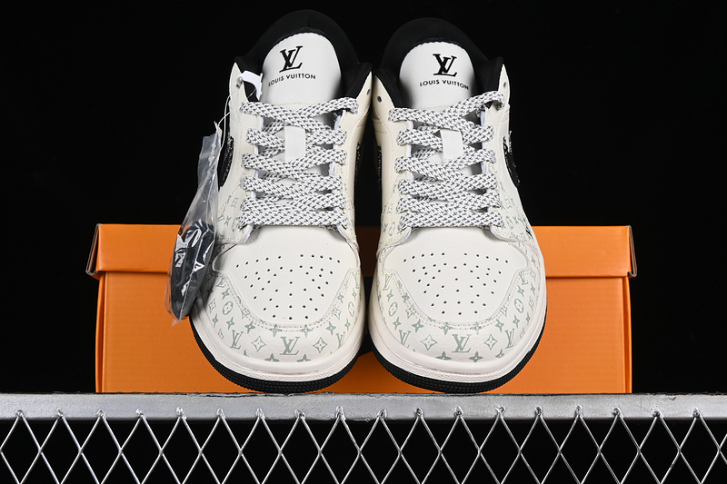 Nike Air Jordan 1 Low LV Black White Printing Sneakers