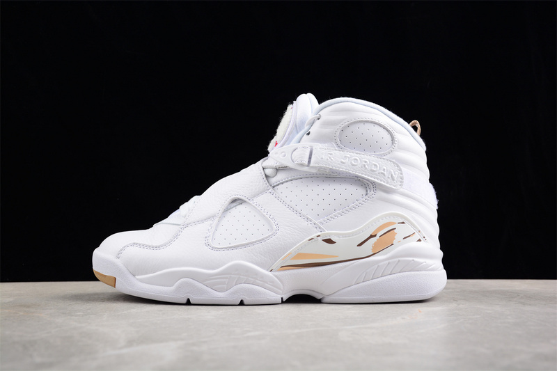 OVO Nike Air Jordan 8 Retro White Metallic Gold Sneakers