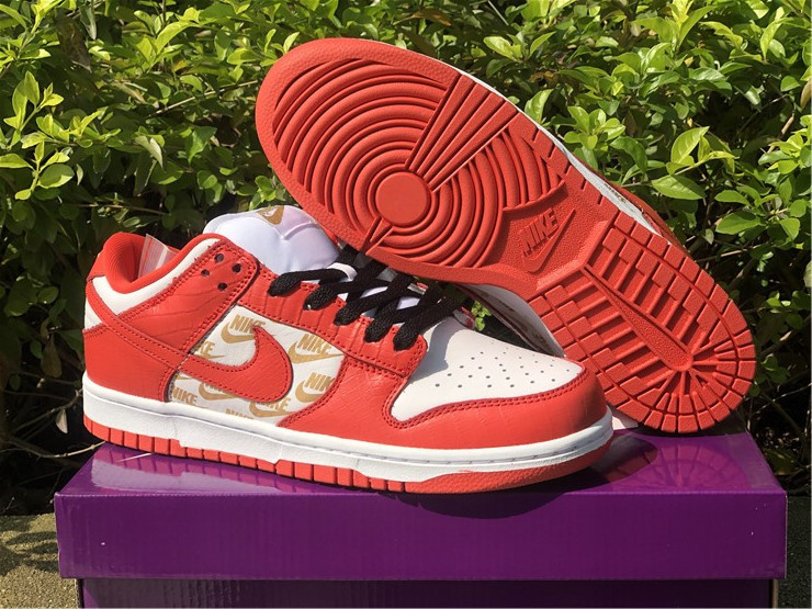 Nike SB Low Dunk Supreme Red White Sneakers Nike Joint Edition