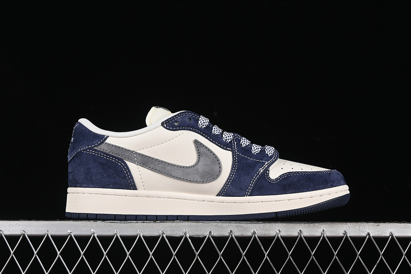 Travis Scott Fragment Design Nike Air Jordan 1 Low OG SP Gucci Navy White Sneakers