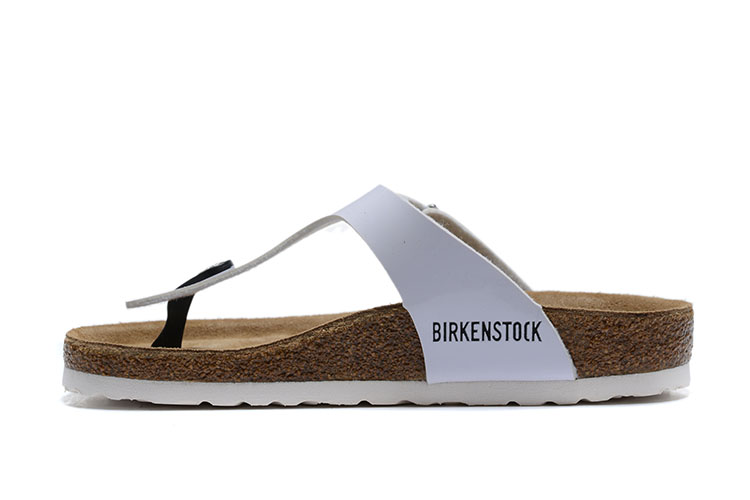Birkenstock White Patent Leather Flip Flops