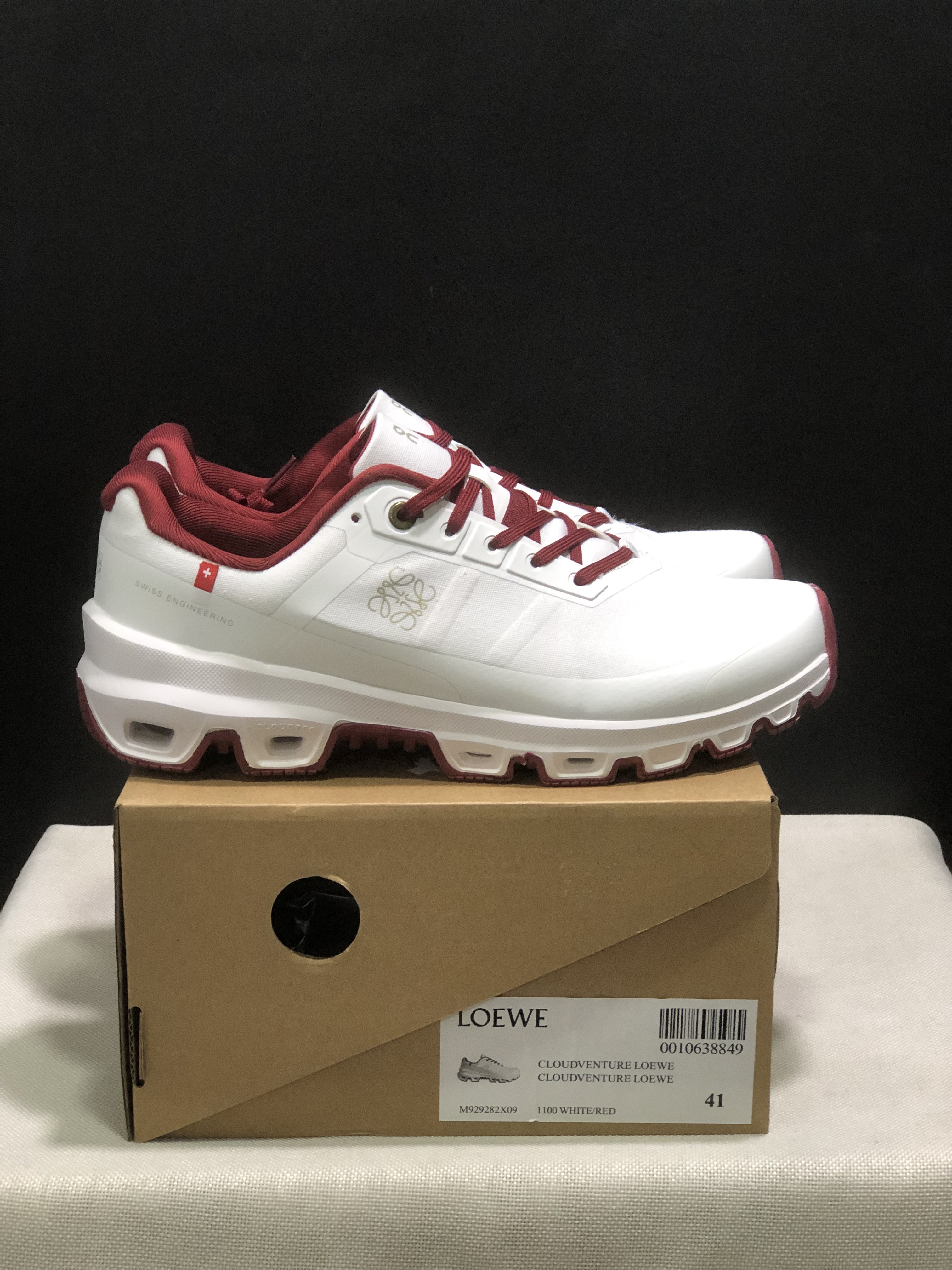 LOEWE x On Running Cloudventure 2.0 White/Red Running Shoes Co-Signed Edition