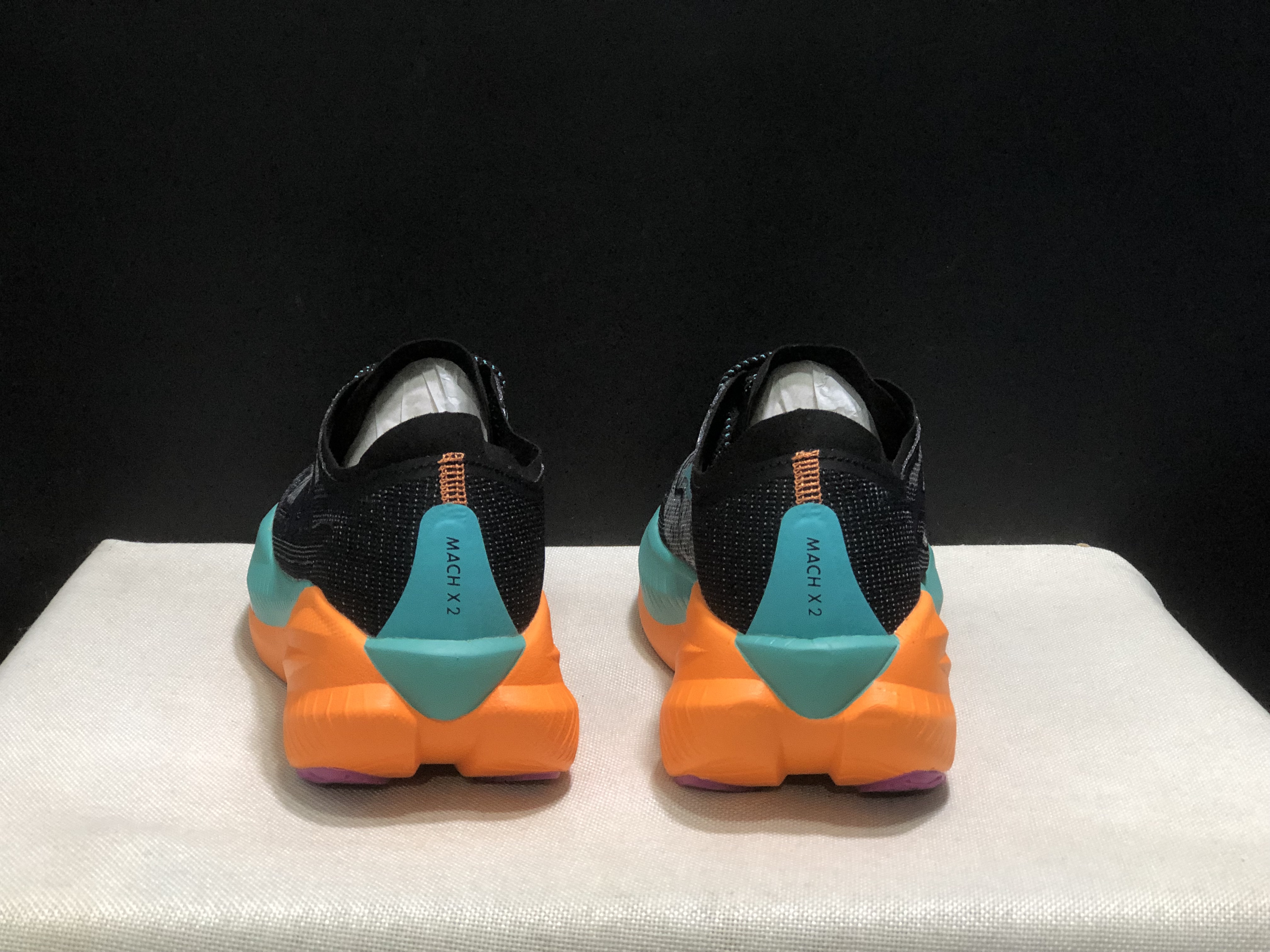 Hoka One One Mach X 2 Anti-slip Low-top Running Shoes Black/Green/Orange