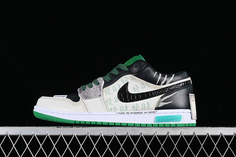 Nike Air Jordan 1 Low Cny Black Lucky Green White Sneakers