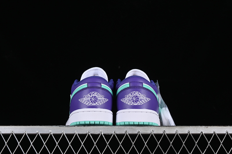 Nike Air Jordan 1 Low SE Hornets Psychic Purple Hyper Jade White Cone Sneakers