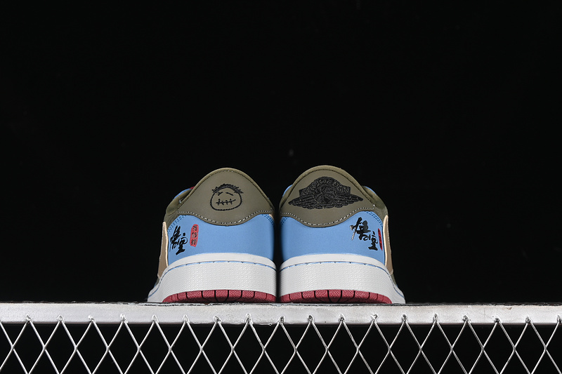 Nike Air Jordan 1 Low OG SP Travis Scott Fragment Design Blue Green Gold Red Sneakers