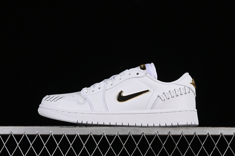 Nike Air Jordan 1 Low Method Of Make Metallic Gold White Sneakers