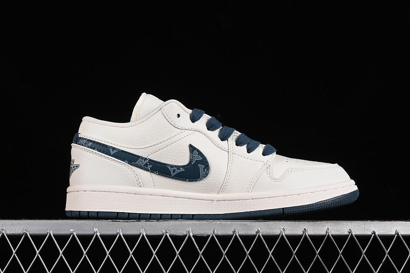 Nike Air Jordan 1 Low LV Blue Sole White Sneakers