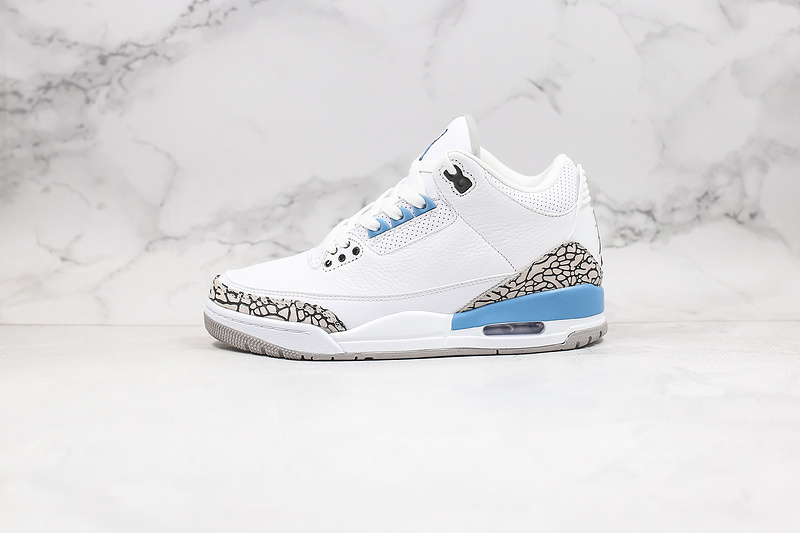 Nike Air Jordan 3 Retro Mid UNC Valor White Blue Sneakers