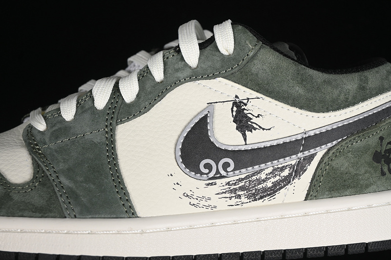 Nike Air Jordan 1 Low Black Myth Game White Green Sneakers