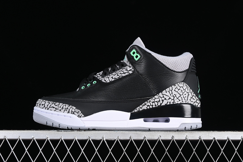 Nike Air Jordan 3 Retro Green Glow Black Wolf Grey White Sneakers