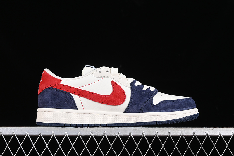 Nike Air Jordan 1 Low OG SP Travis Scott Fragment Design LV Red Blue White Sneakers