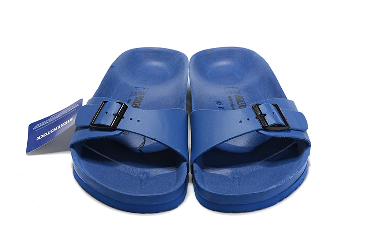 Birkenstock Single Button Pure Navy Matte Leather Slippers