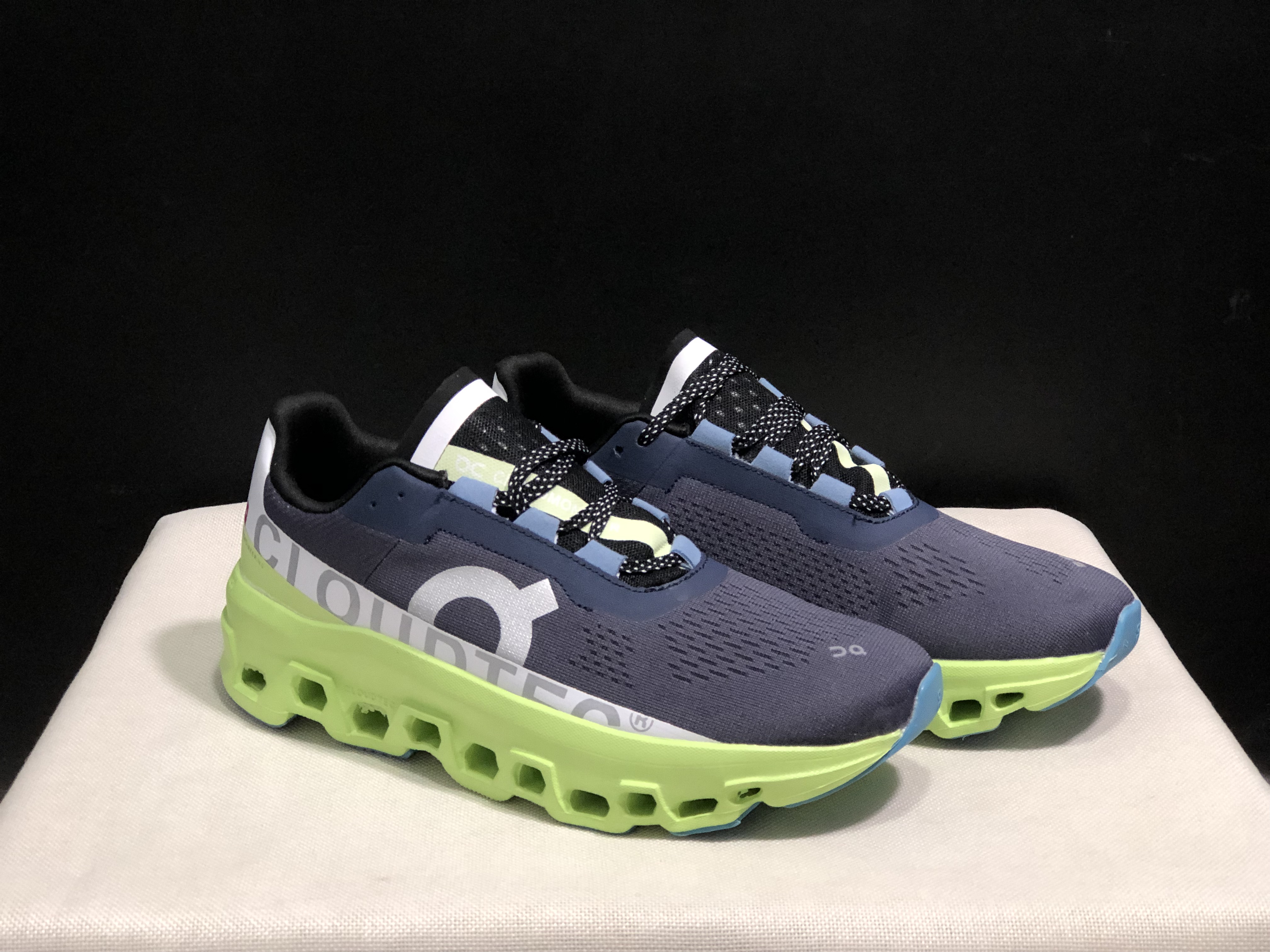 On Running Cloudmonster Anti-Slip Running Shoes Dark Blue/Green