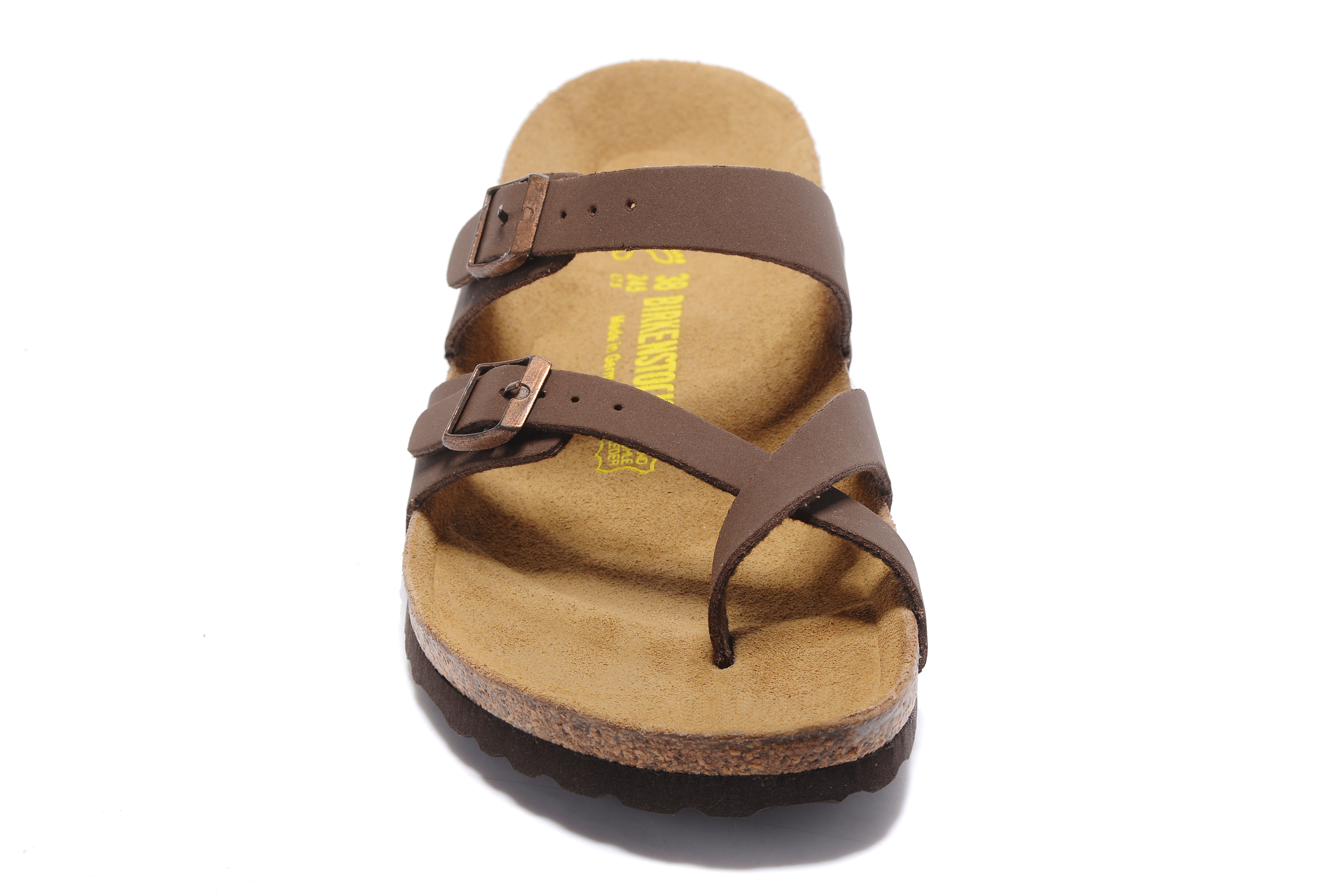 Birkenstock Brown Comfort Toe-Loop Leather Sandals