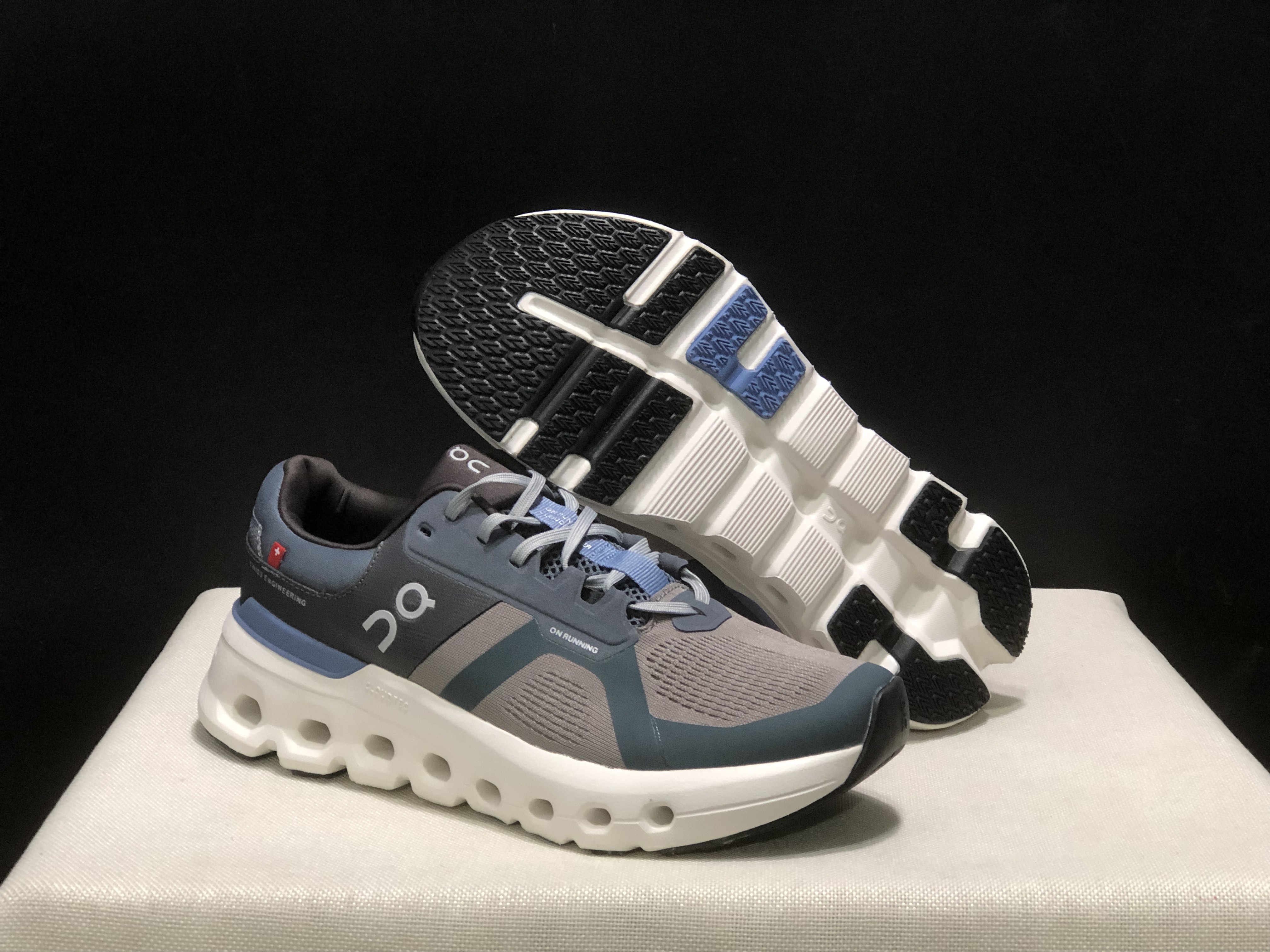 On Running Cloudrunner 2 Mesh Breathable Running Shoes Grey/Blue