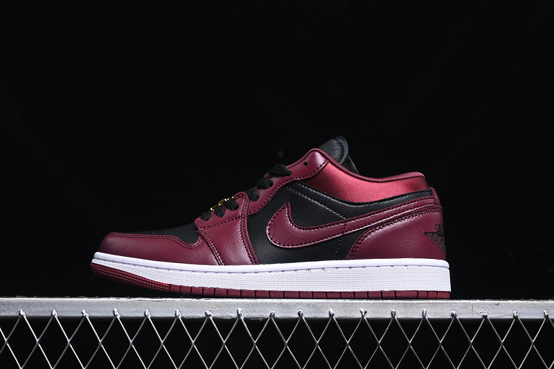 Nike Air Jordan 1 Low Black White Dark Beetroot Red Sneakers