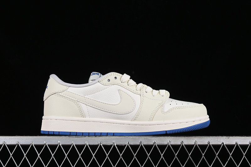 Nike Air Jordan 1 Low OG SP Travis Scott Fragment Design LV White Grey Navy Sole Sneakers