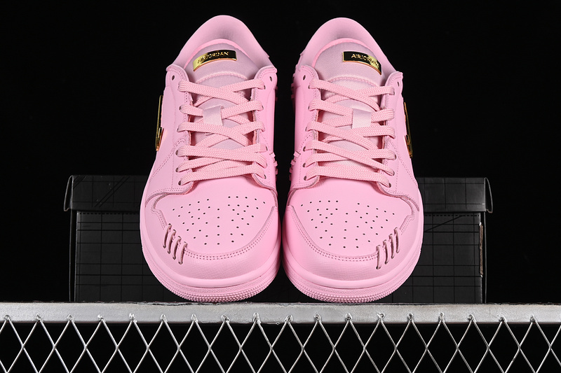 Nike Air Jordan 1 Low Method Of Make Metallic Gold Perfect Pink Sneakers