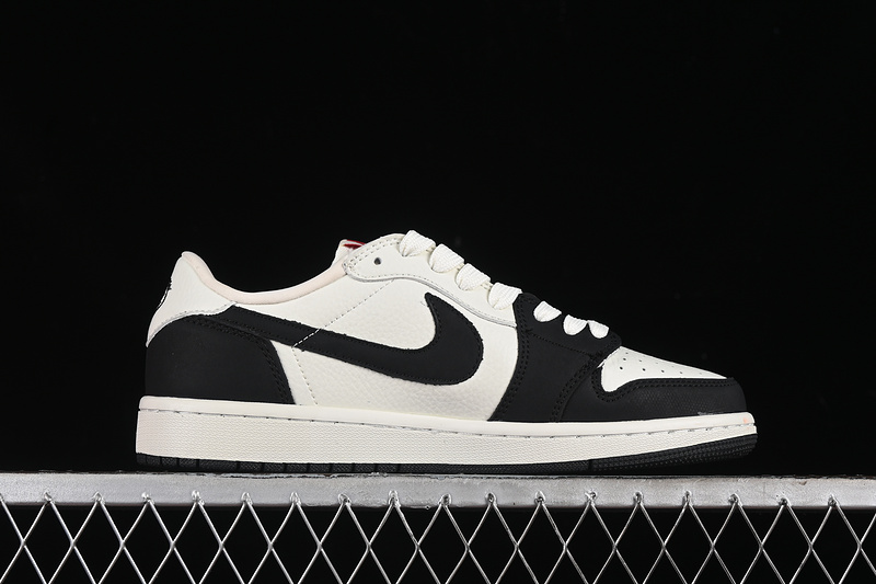 Travis Scott Fragment Design Nike Air Jordan 1 Low OG SP White Black Sneakers