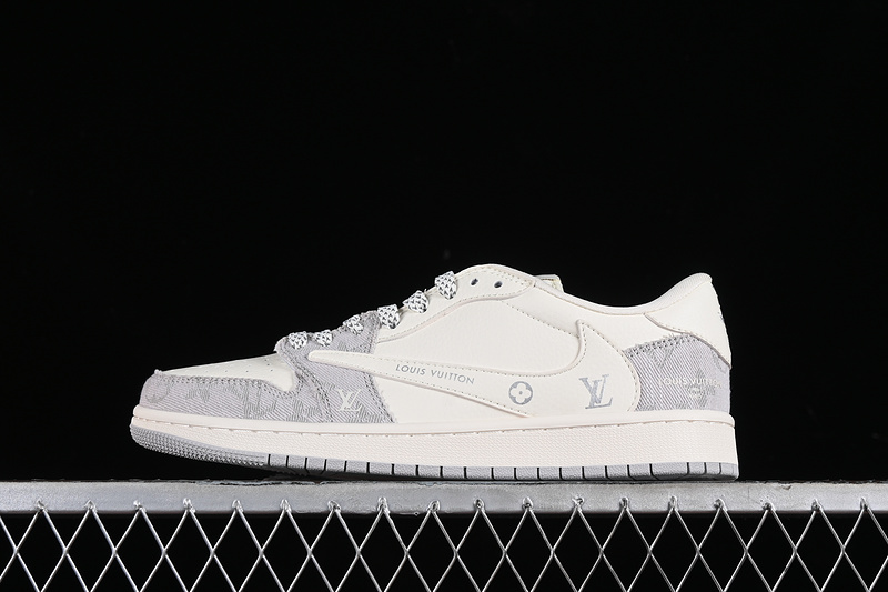 Nike Air Jordan 1 Low Travis Scott Fragment Design LV Grey White Sneakers