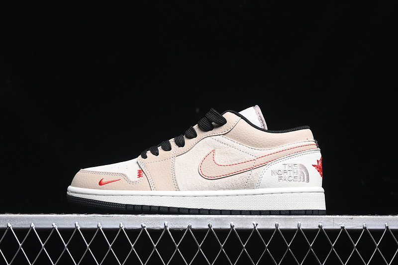 Travis Scott Fragment Design Nike Air Jordan 1 Low The North Face Black White Khaki Sneakers