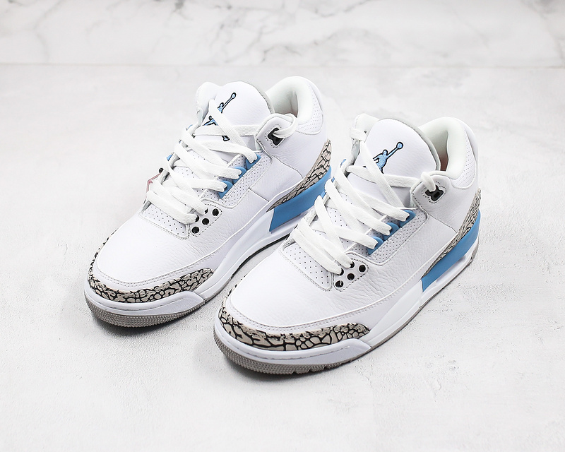 Nike Air Jordan 3 Retro Mid UNC Valor White Blue Sneakers