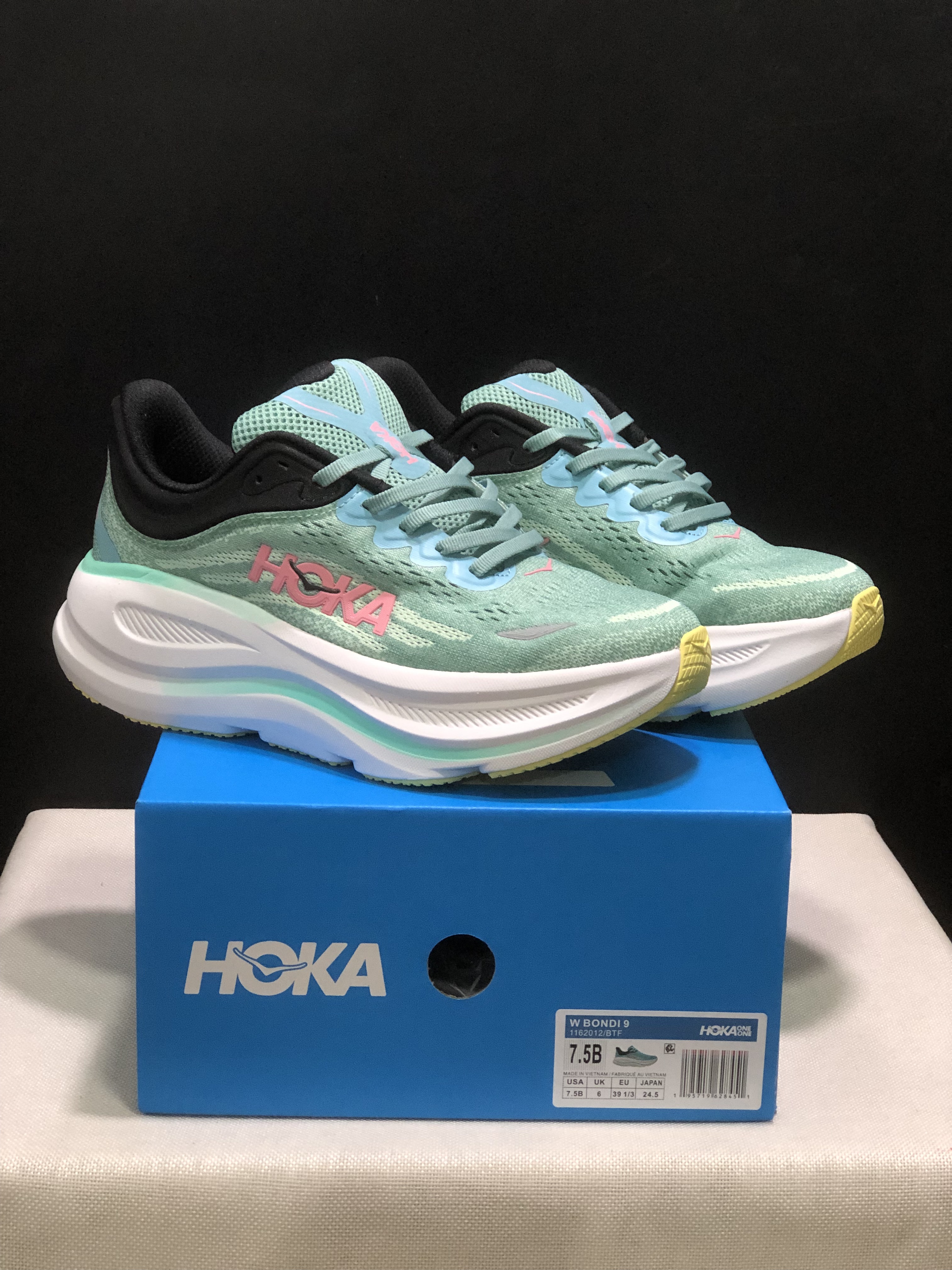 Hoka One One Bondi 9 Women's Comfortable Low-top Running Shoes Sneakers Teal
