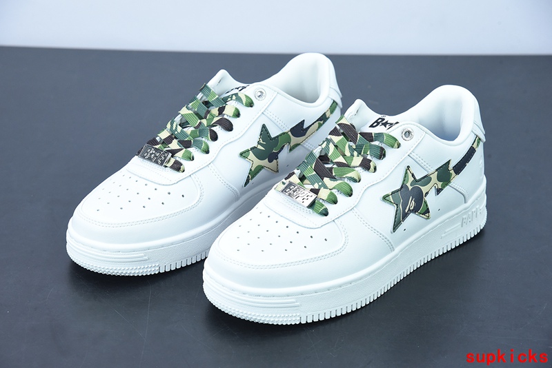 A Bathing Ape Bape Sta Low White ABC Camo Green (2021)