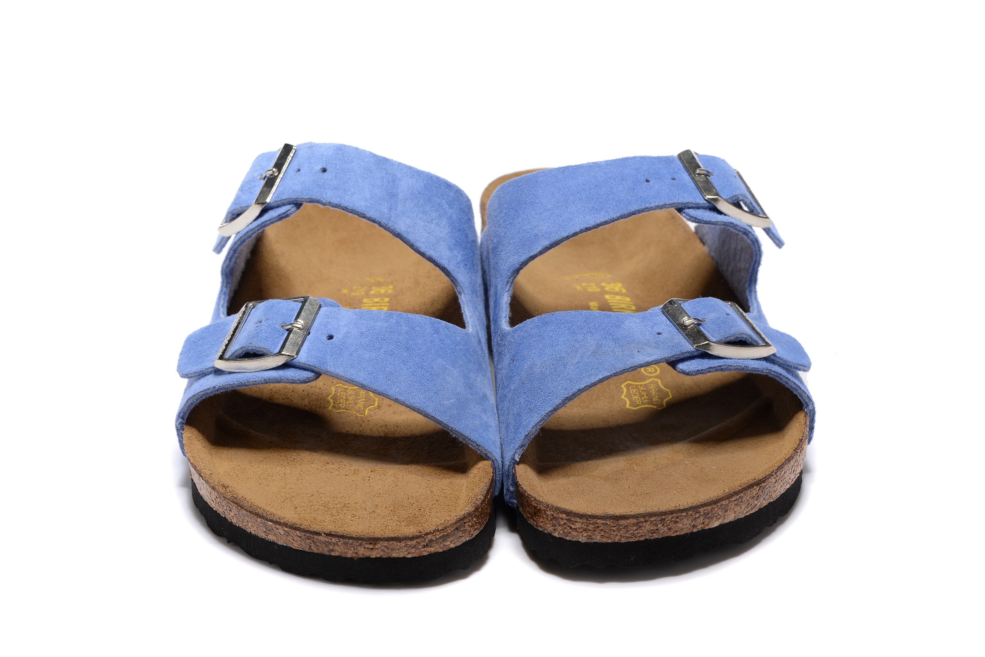 Birkenstock Arizona Sky Blue Two Buckle Suede Leather Sandal