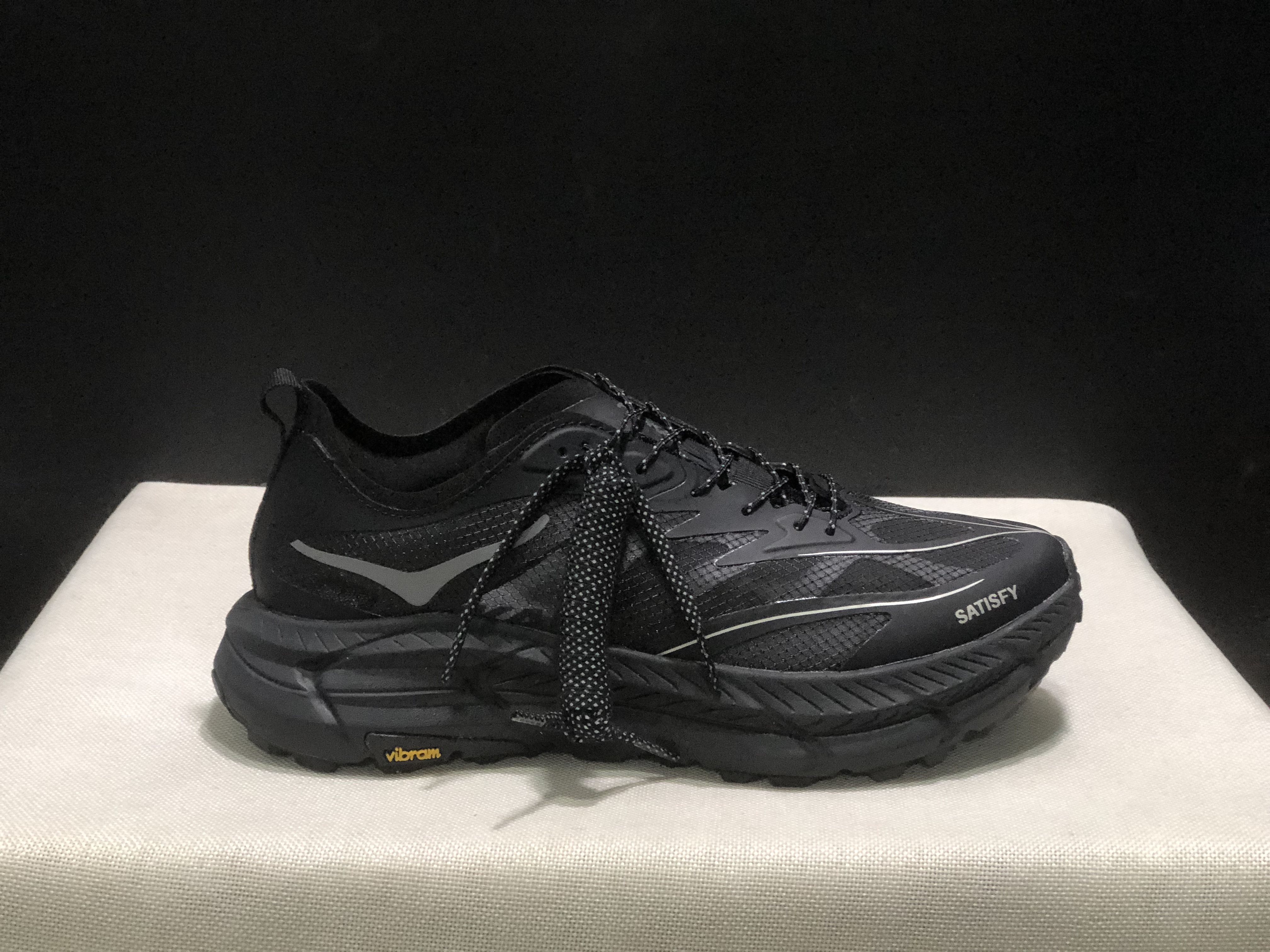 Hoka One One Satisfy x Mafate Speed 4 Black Breathable Fashion Running Shoes Sneakers