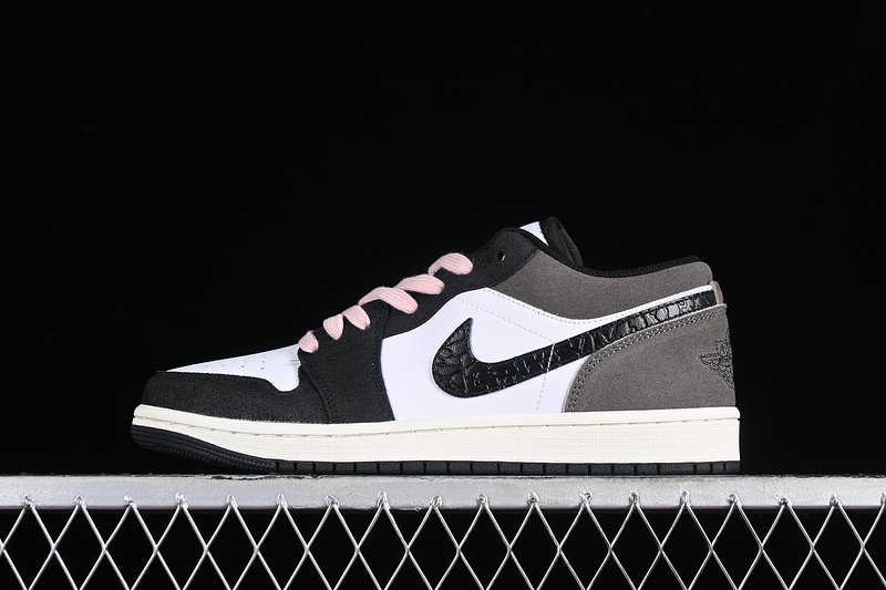 Nike Air Jordan 1 Low Black White Grey Pink Sneakers
