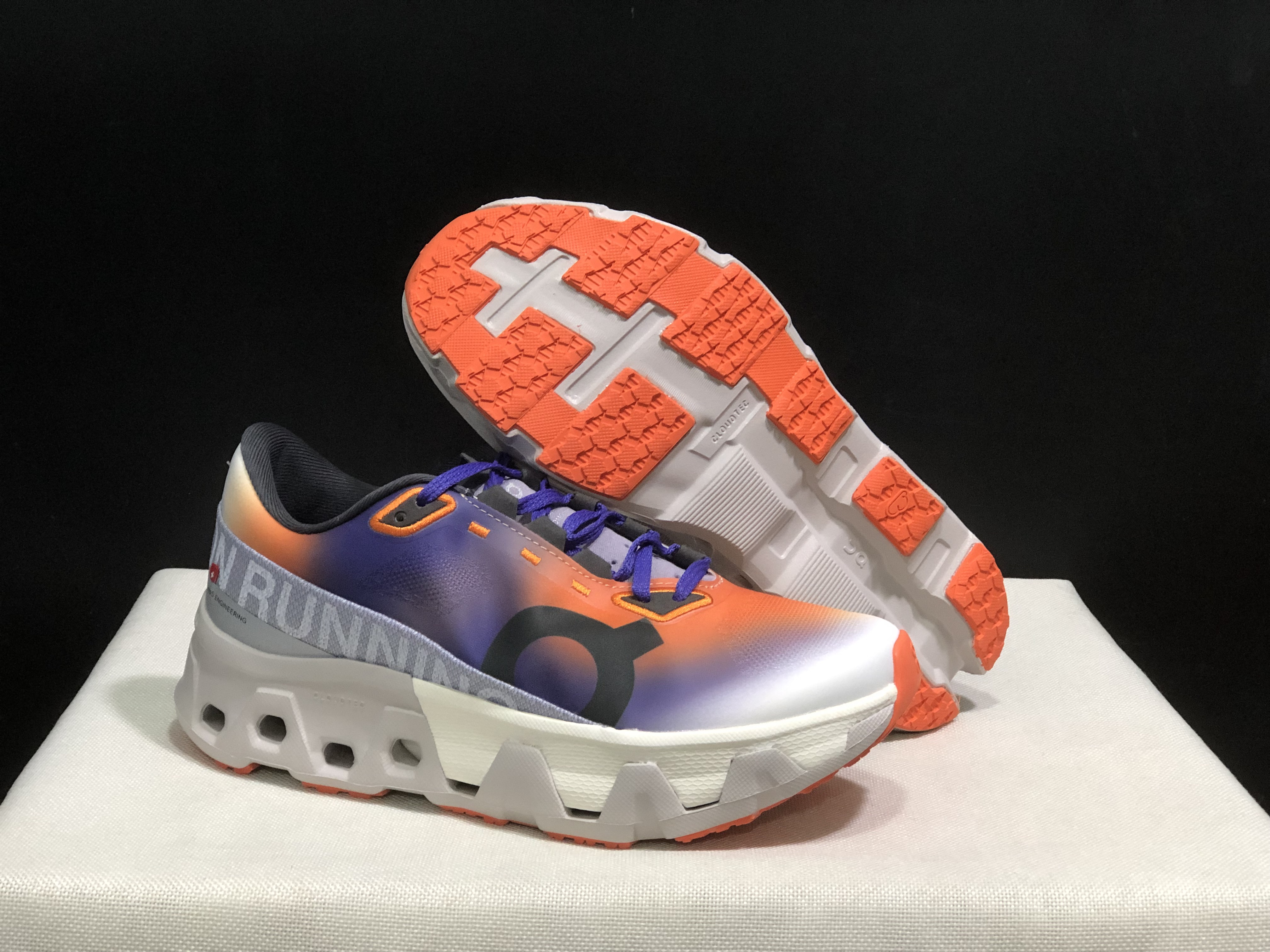 On Running Cloudmonster Hyper Running Shoes Flame/Purple/Frost
