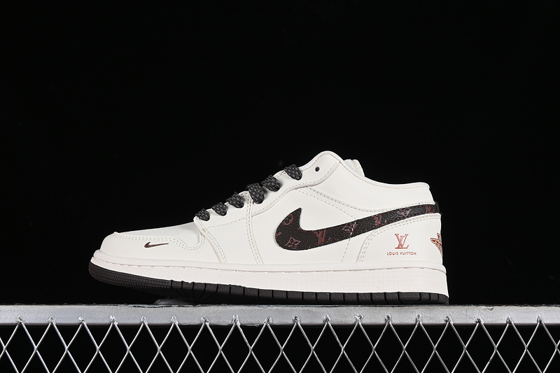 Nike Air Jordan 1 Low LV Brown Label White Sneakers