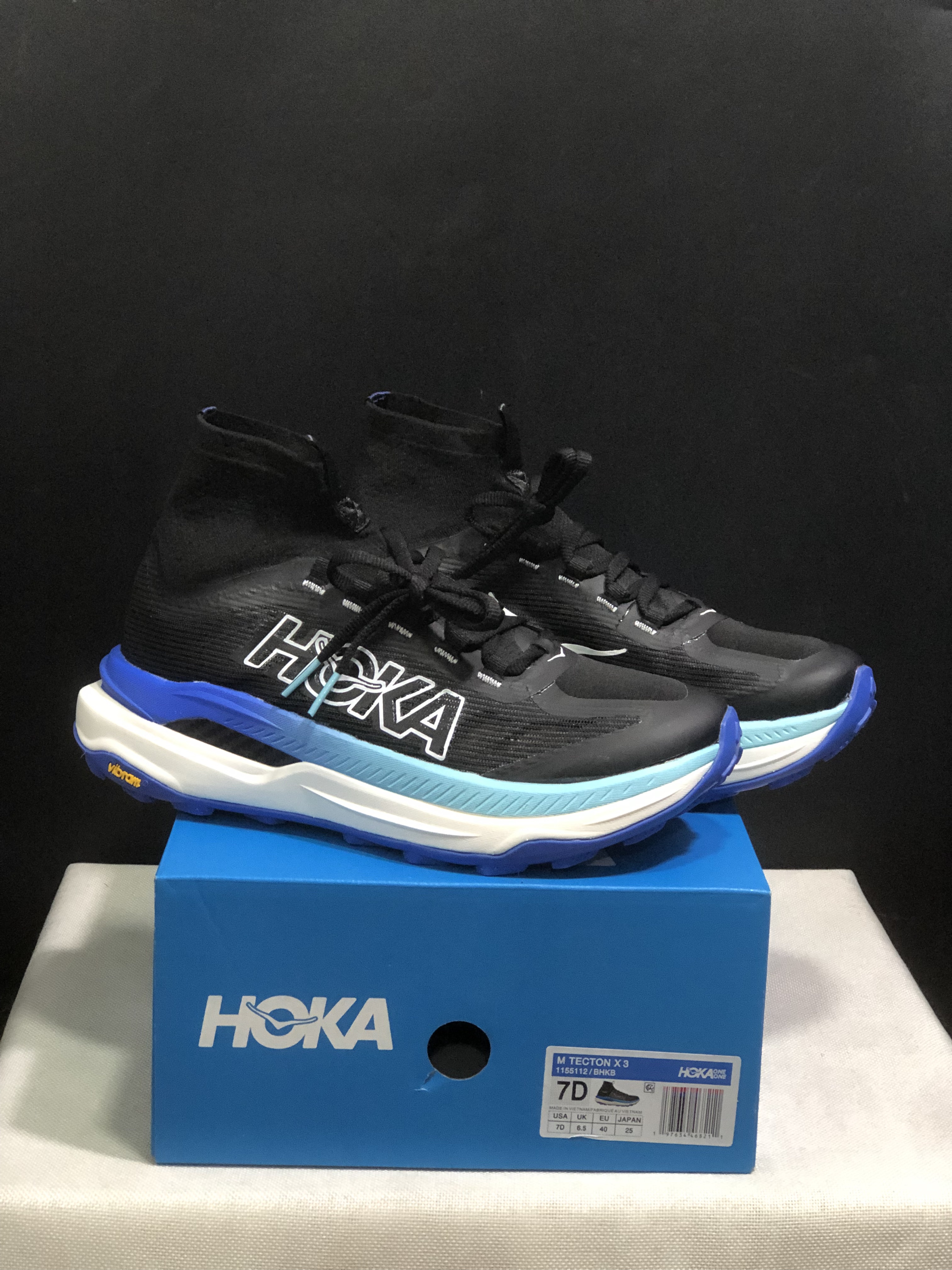 Hoka One One Tecton X 3 Comfortable High-top Running Shoes Sneakers Black