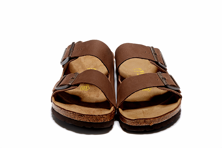 Birkenstock Arizona Brown Two Buckle Nubuck Leather Sandals