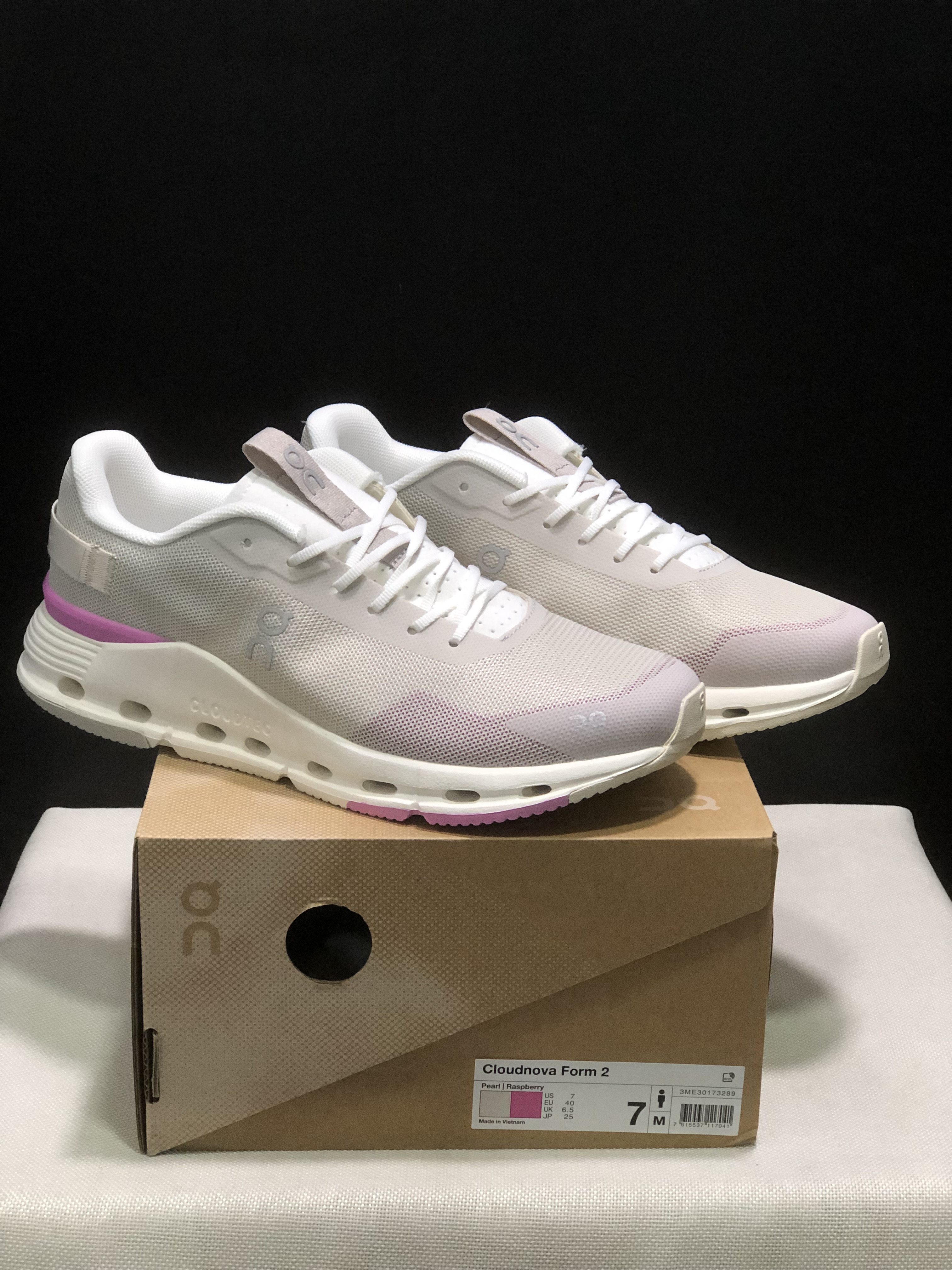On Running Cloudnova Form 2 Fashionable Casual Running Shoes Pearl/Raspberry