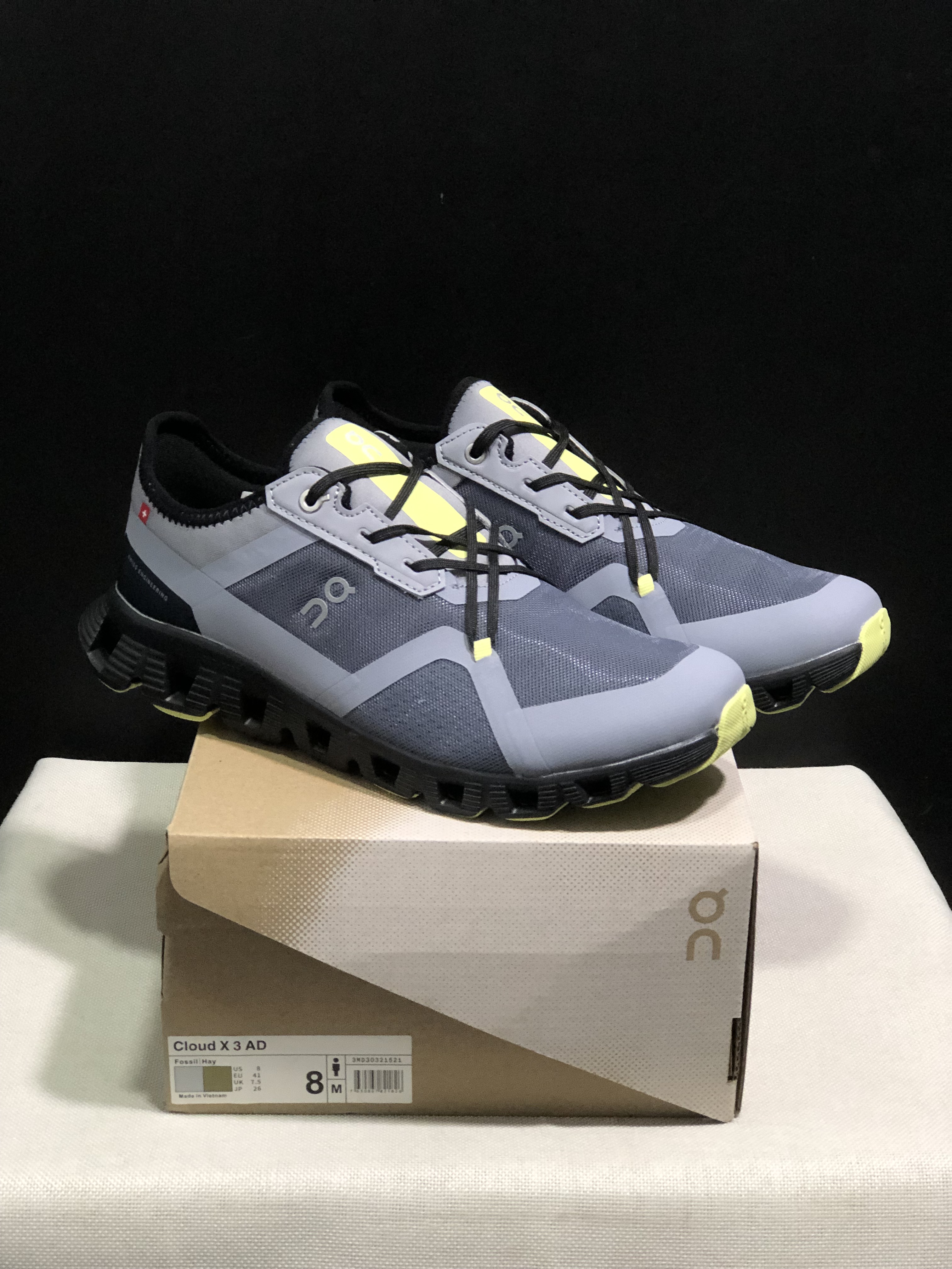 On Running Cloud X 3 AD Comfortable Wear-Resistant Training Shoes Grey/Hay