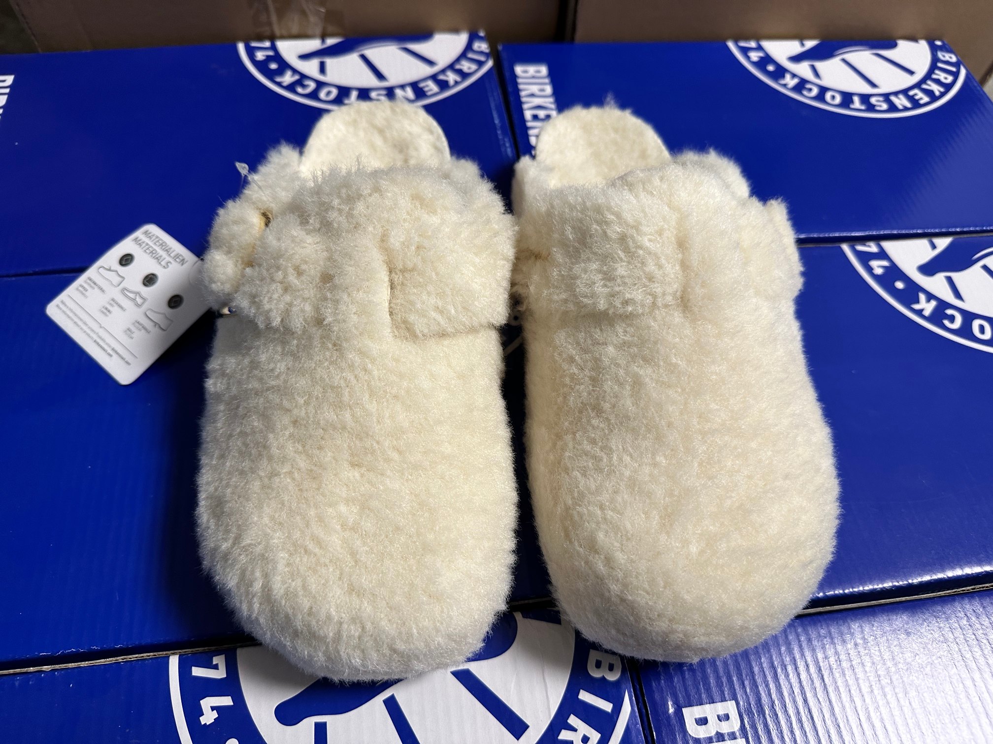 Birkenstock Big Buckle Pure White Shearling Clog Shoes