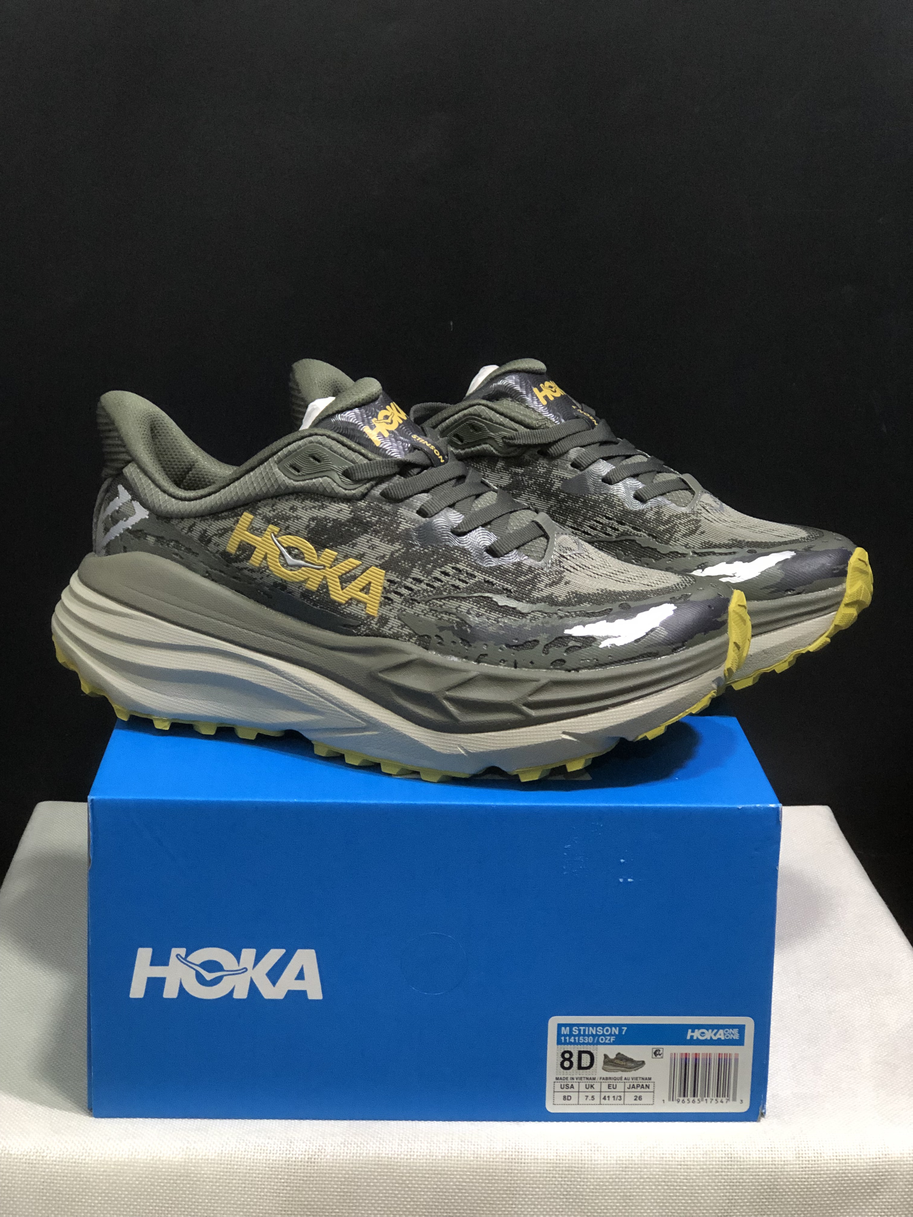 Hoka One One Stinson 7 Comfortable Anti-slip Outdoor Running Shoes Brown Sneakers
