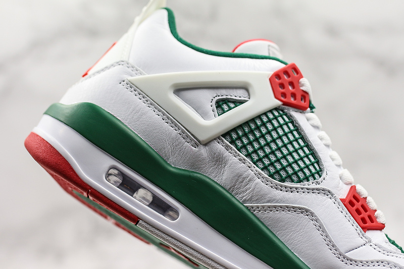 Nike Air Jordan 4 Retro White Green Red Sneakers