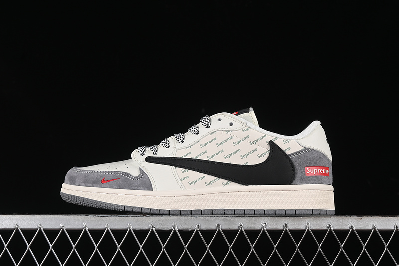 Travis Scott Fragment Design Nike Air Jordan 1 Low OG SP Black Grey White Casual Sports Shoes