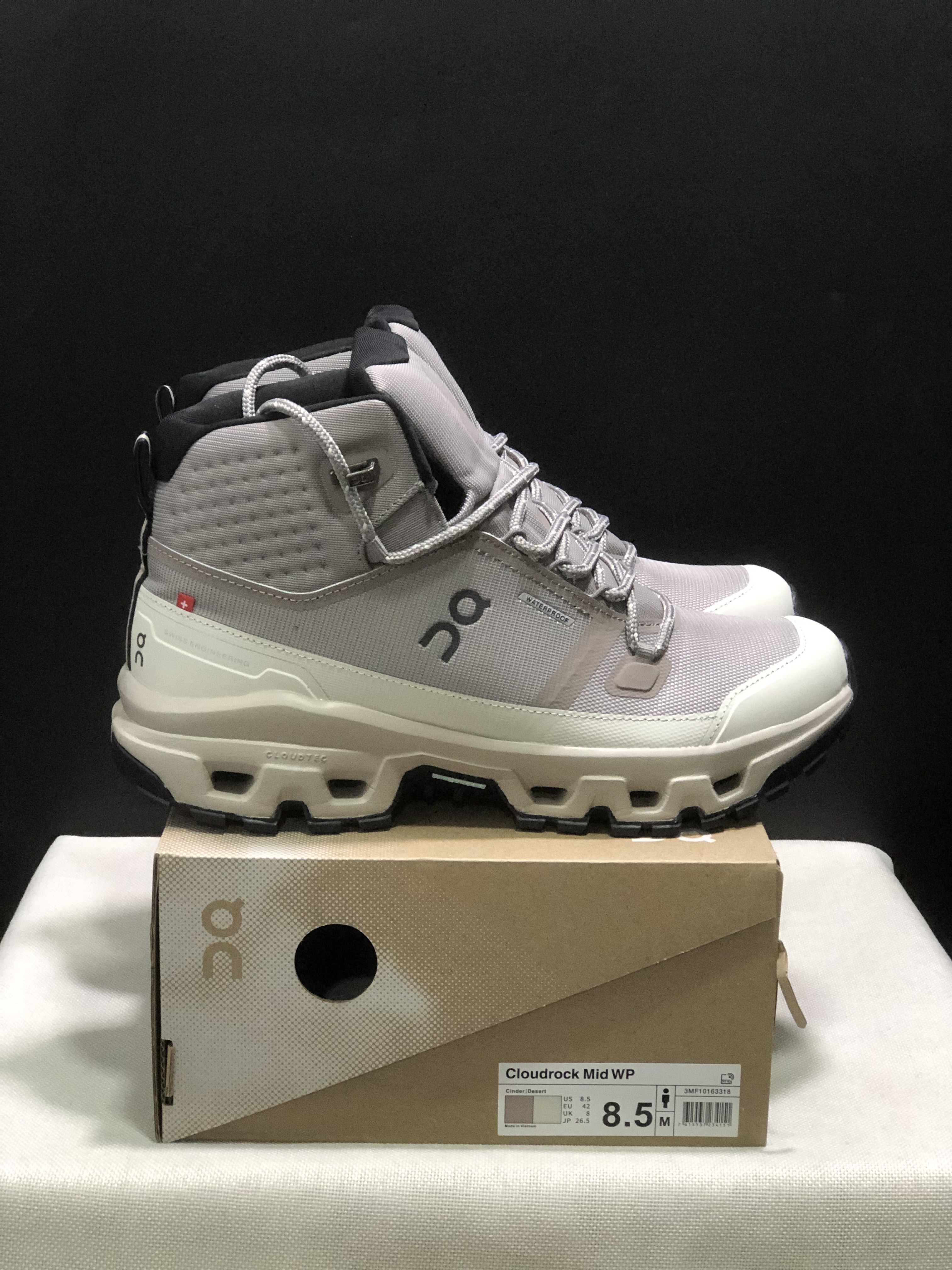 On Running Cloudrock Mid WP High-Top Hiking Shoes Cinder/Desert