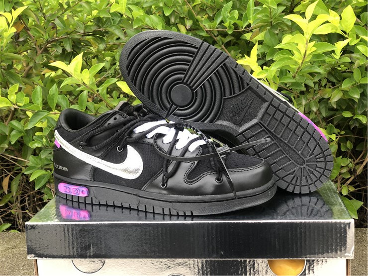 Nike Dunk Off-White Low ��50 of 50�� Black Silver Sneakers