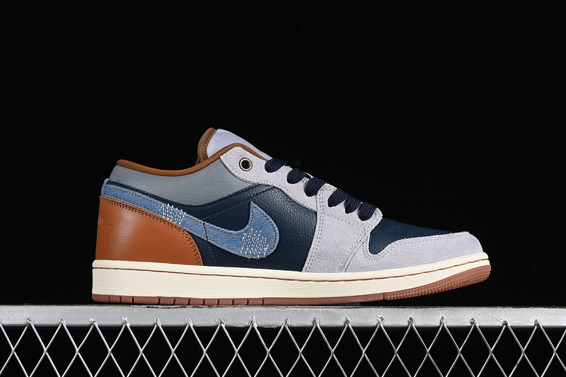 Nike Air Jordan 1 Low Phantom Coconut Milk Amber Brown Star Blue Sneakers
