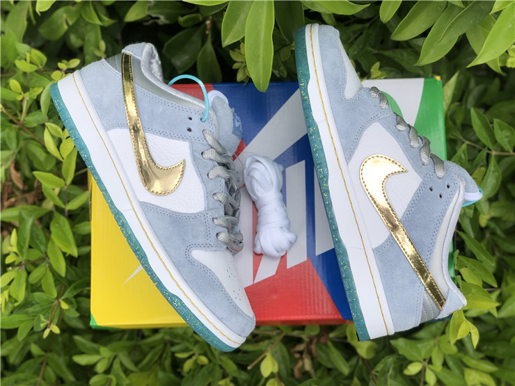 Nike SB Dunk Low Sean Cliver Holiday Special Ice Blue/Metallic Silver Sneakers